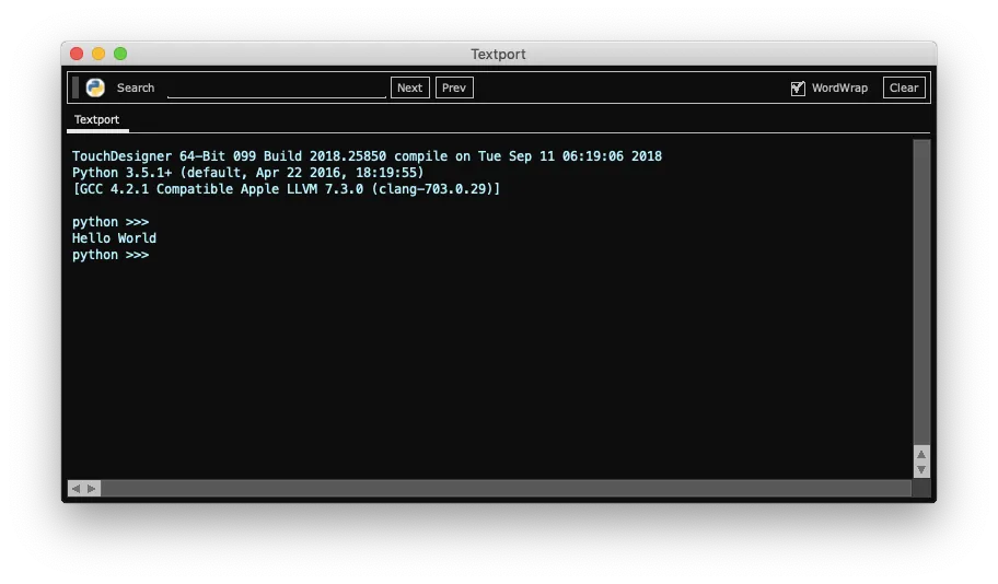 td-python-textport-helloworld